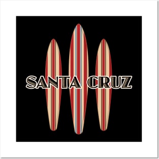 Santa Cruz Logo Three Surfboards Posters and Art